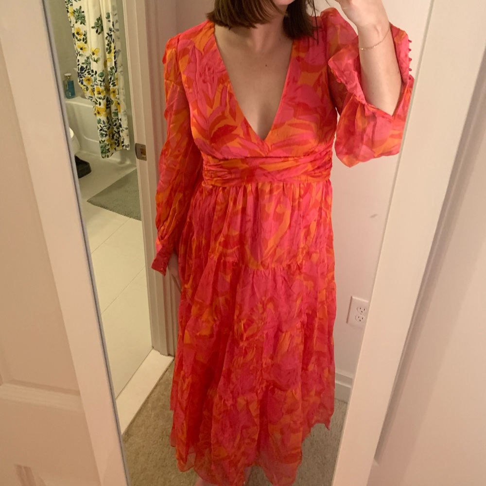 Midi ruffle formal dress